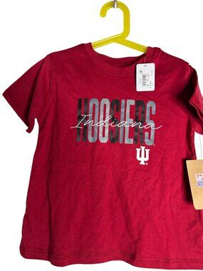NWT Indiana Hoosiers Kids T-Shirt Red Rivalry Threads S 6/6X Cotton/Poly Blend